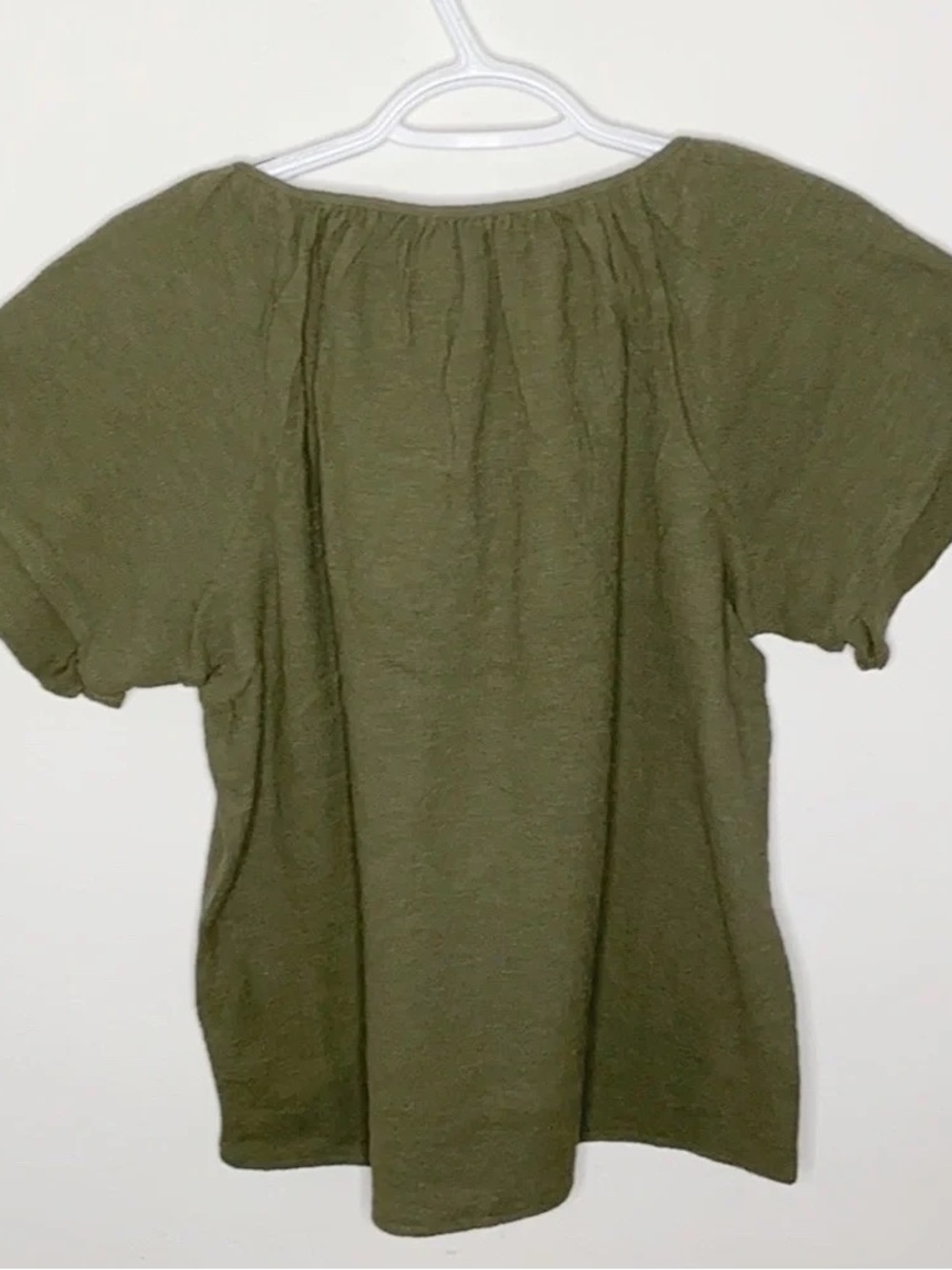 Olive Green Women's Short Sleeve Blouse